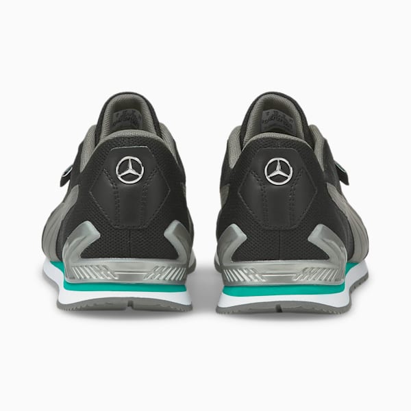 Mercedes F1 Track Racer Motorsport Sneakers, Puma Black-Smoked Pearl-Spectra Green, extralarge