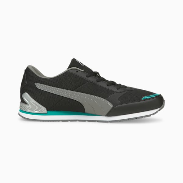 Mercedes F1 Track Racer Motorsport Sneakers, Puma Black-Smoked Pearl-Spectra Green, extralarge