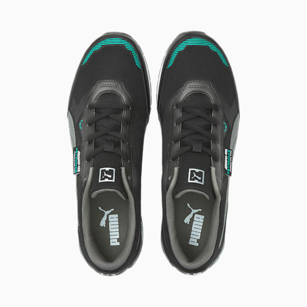 Mercedes F1 Track Racer Motorsport Sneakers, Puma Black-Smoked Pearl-Spectra Green, extralarge