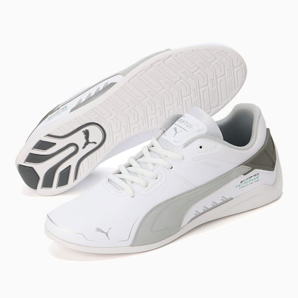 Mercedes AMG Petronas F1 Drift Cat Delta Unisex Sneakers, Puma White-Mercedes Team Silver, extralarge-IND