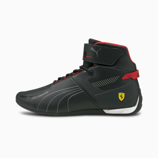 Scuderia Ferrari A3ROCAT Mid Motorsport Sneakers, Puma Black-Smoked Pearl-Rosso Corsa, extralarge