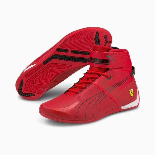 Scuderia Ferrari A3ROCAT Mid Motorsport Sneakers, Rosso Corsa-Puma Black-Puma White, extralarge