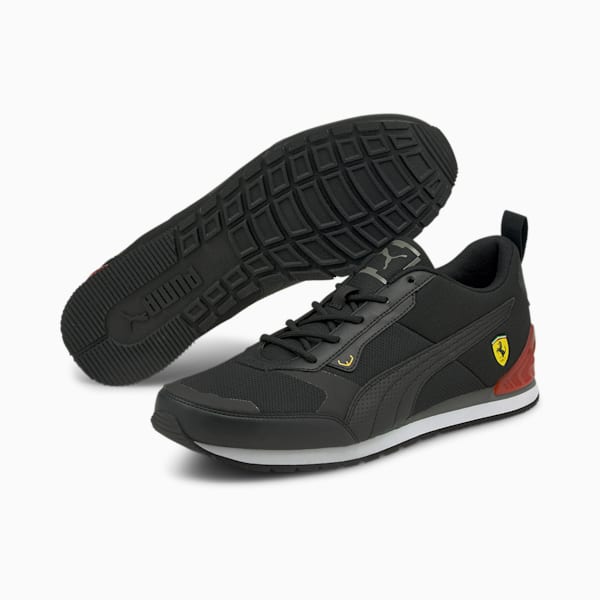 Scuderia Ferrari Track Racer Motorsport Sneakers, Puma Black-Puma Black-Saffron, extralarge