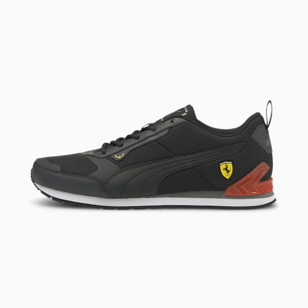 Scuderia Ferrari Track Racer Motorsport Sneakers, Puma Black-Puma Black-Saffron, extralarge