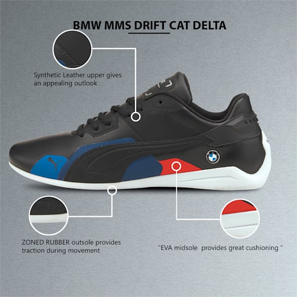 BMW M Motorsport Drift Cat Delta Sneakers, Puma Black-Puma White, extralarge-IND