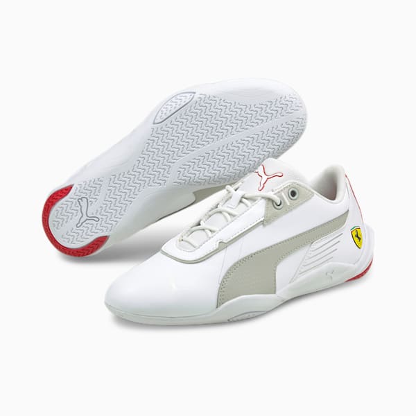 Scuderia Ferrari R-Cat Machina Motorsport Shoes Big Kids, Puma White-Gray Violet-Rosso Corsa, extralarge