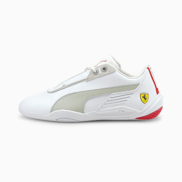 Scuderia Ferrari R-Cat Machina Motorsport Shoes Big Kids, Puma White-Gray Violet-Rosso Corsa, extralarge