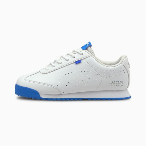Mercedes AMG Petronas F1 Roma Via Perforated Kid's Sneakers, Puma White-Bluemazing, extralarge-IND