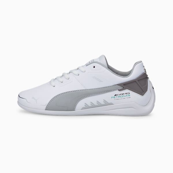 Mercedes AMG Petronas F1 Drift Cat Delta Youth Sneakers, Puma White-Mercedes Team Silver, extralarge-IND