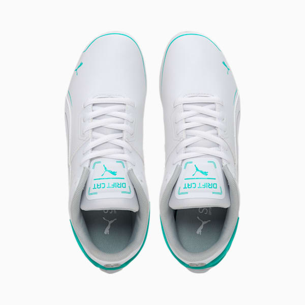 Mercedes AMG Petronas F1 Drift Cat Delta Youth Sneakers, Puma White-Spectra Green, extralarge-IND