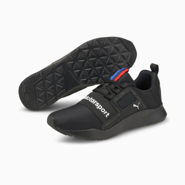 BMW M Motorsport Wired Cage Unisex Sneakers, Puma Black-Puma Black, extralarge-IND