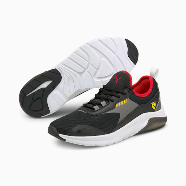 Scuderia Ferrari Electron E Pro Motorsport Shoes, Puma Black-Smoked Pearl, extralarge