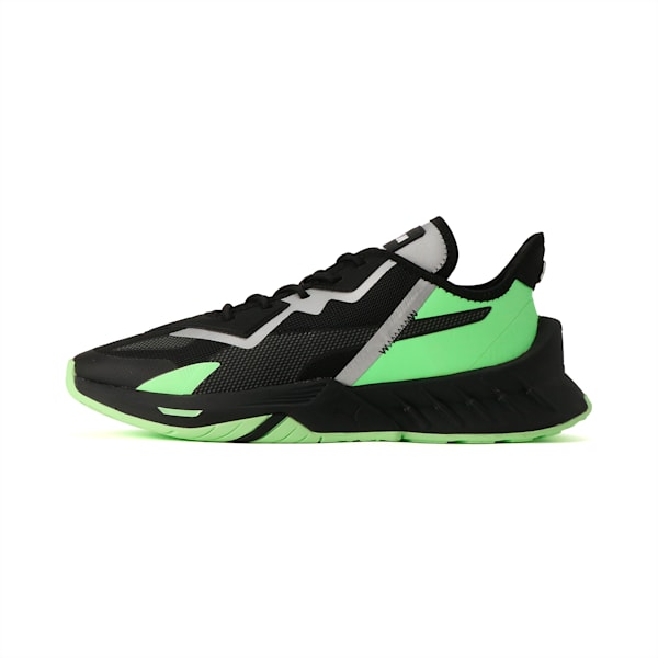 メンズ BMW MMS マコ SL スニーカー, Puma Black-Puma Silver-Fizzy Lime, extralarge-JPN