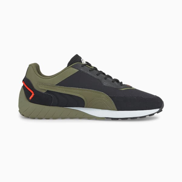 Porsche Legacy SpeedFusion Motorsport Shoes, Puma Black-Dark Green Moss-Firelight, extralarge