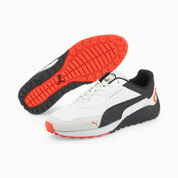 Porsche Legacy SpeedFusion Motorsport Shoes, Puma White-Puma Black-Firelight, extralarge