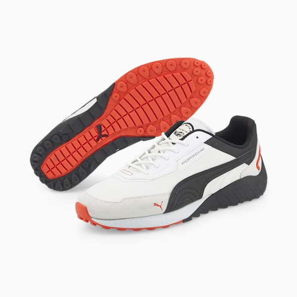 Tenis de automovilismo Porsche Legacy SpeedFusion, Puma White-Puma Black-Firelight, extralarge