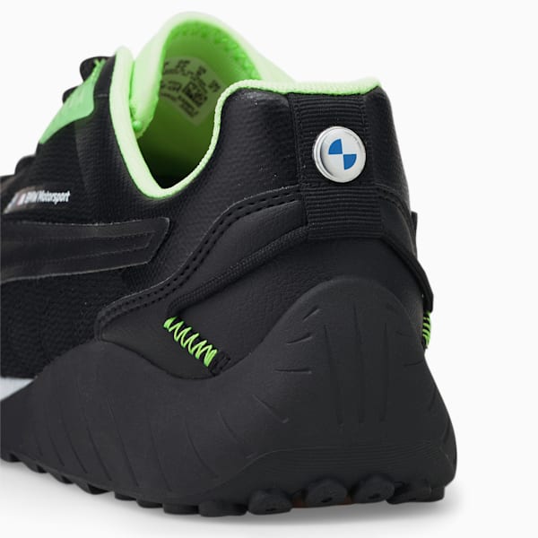 Black and lime green puma shoes top
