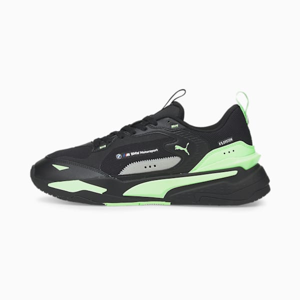 BMW M Motorsport R-Fast Motorsport Shoes, Puma Black-Puma Silver-Fizzy Lime, extralarge