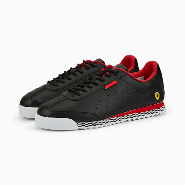 Scuderia Ferrari Low Racer Unisex Sneakers, Puma Black-Puma White, extralarge-IND