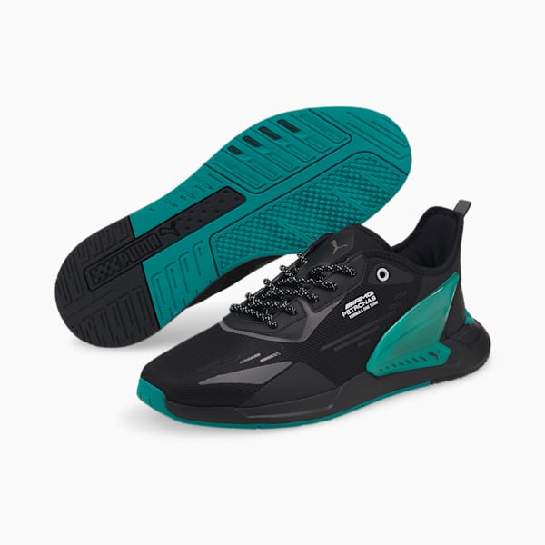 Mercedes F1 ZenonSpeed Motorsport Shoes, Puma Black-Puma Black-Spectra Green, extralarge