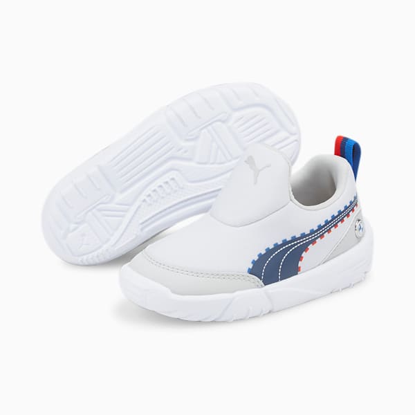 BMW M Motorsport Bao Kart Toddler's Motorsport Shoes, Puma White-Estate Blue, extralarge