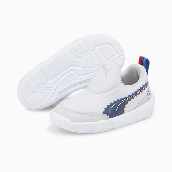 Tenis de automovilismo para bebés BMW M Motorsport Bao Kart, Puma White-Estate Blue, extralarge