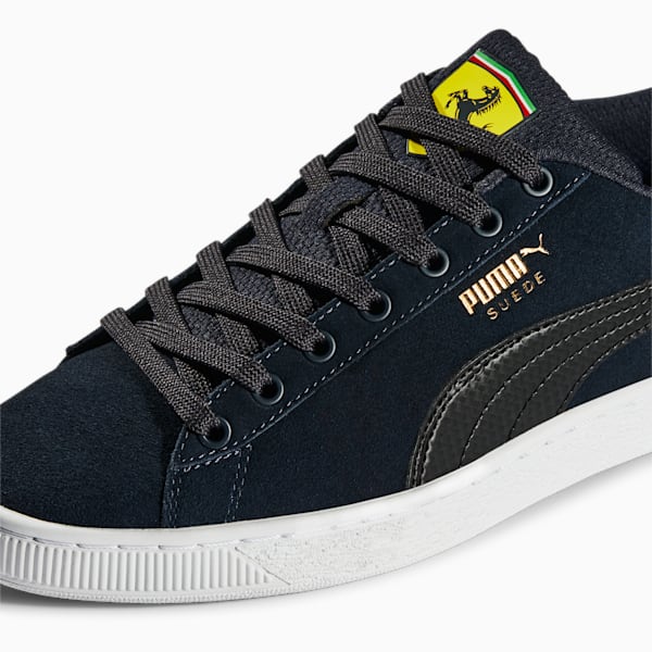 Scuderia Ferrari Shield Suede Men's Motorsport Shoes, Parisian Night-Puma Black-Puma White, extralarge