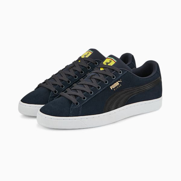 Scuderia Ferrari Shield Suede Men's Motorsport Shoes, Parisian Night-Puma Black-Puma White, extralarge