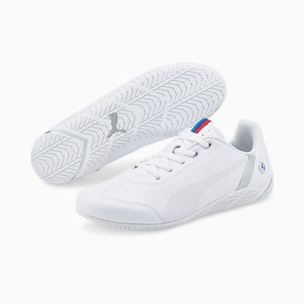 BMW M Motorsport RDG Cat Motorsport Shoes, Puma White-Puma White-Puma Silver, extralarge