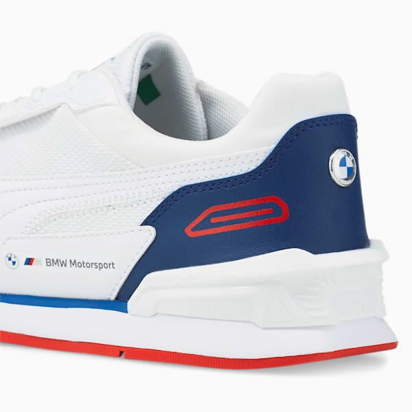 BMW M Motorsport Low Racer Unisex Sneakers, Puma White-Puma White-Estate Blue, extralarge-IND