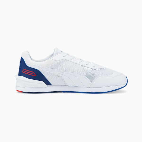BMW M Motorsport Low Racer Unisex Sneakers, Puma White-Puma White-Estate Blue, extralarge-IND