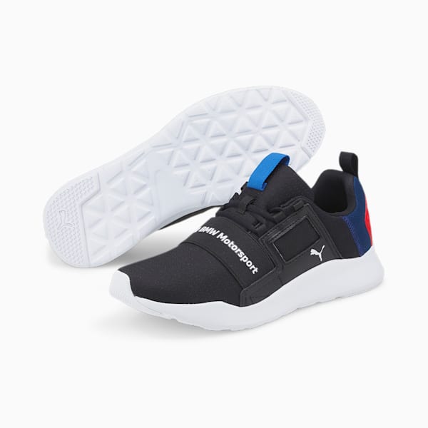 BMW M Motorsport Wired Cage Men's Motorsport Shoes, Puma Black-Estate Blue-Fiery Red, extralarge