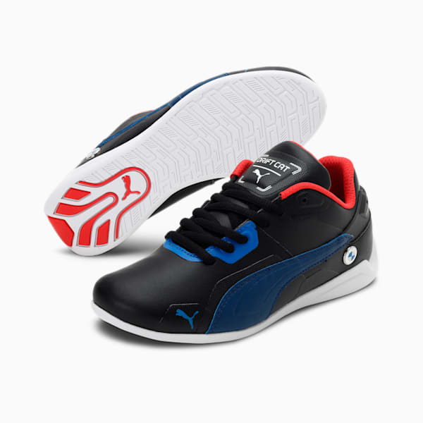 BMW M Motorsport Drift Cat Delta Kids Sneakers, Puma Black-Estate Blue, extralarge-IND