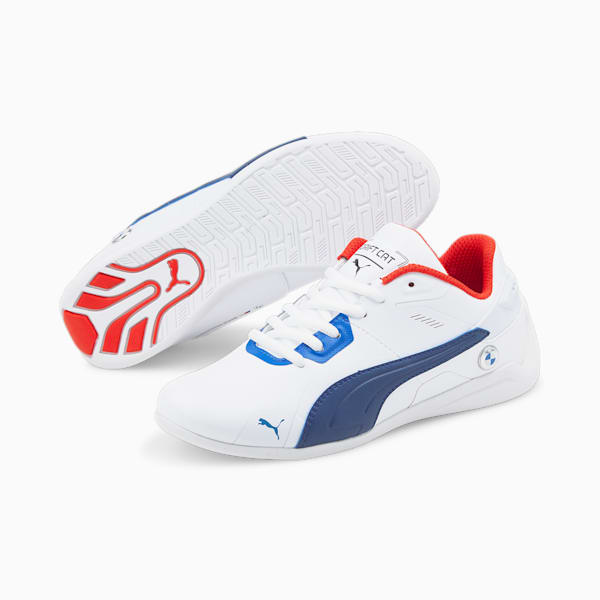 BMW M Motorsport Drift Cat Delta Youth Motorsport Shoes, Puma White-Estate Blue