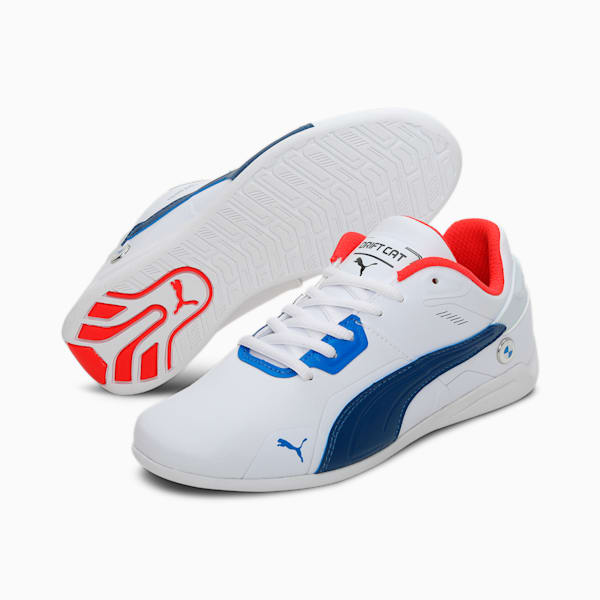 BMW M Motorsport Drift Cat Delta Kids Sneakers, Puma White-Estate Blue, extralarge-IND