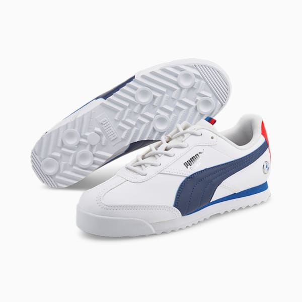 BMW M Motorsport Roma Via Motorsport Shoes Big Kids, Puma White-Estate Blue, extralarge