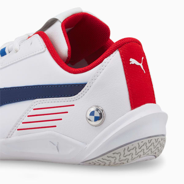 Zapatos de automovilismo para jóvenes BMW M Motorsport R-Cat Machina, Puma White-Estate Blue, extralarge