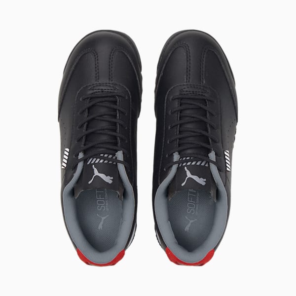 Tenis de automovilismo infantiles Scuderia Ferrari Via Perforated, Puma Black-Rosso Corsa, extralarge
