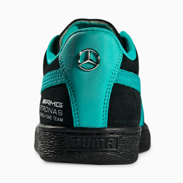 Zapatos deportivos de gamuza Mercedes F1, Puma Black-Spectra Green