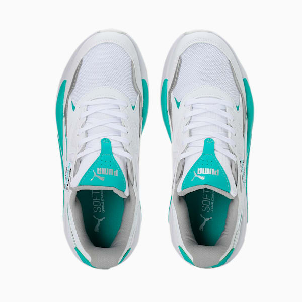 Mercedes AMG Petronas F1 X-Ray Speed Unisex Motorsport Sneakers, Puma White-Spectra Green, extralarge-IND