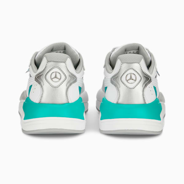 Mercedes AMG Petronas F1 X-Ray Speed Motorsport Sneakers, PUMA White-Spectra Green-PUMA Silver, extralarge-IND