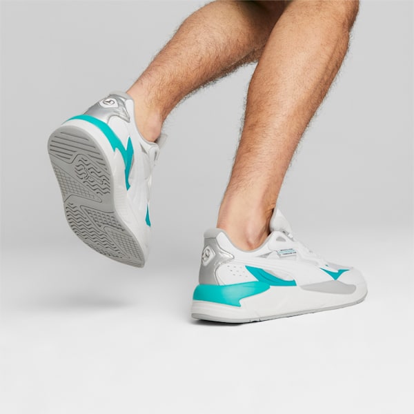 Mercedes AMG Petronas F1 X-Ray Speed Unisex Sneakers, PUMA White-Spectra Green-PUMA Silver, extralarge-IND