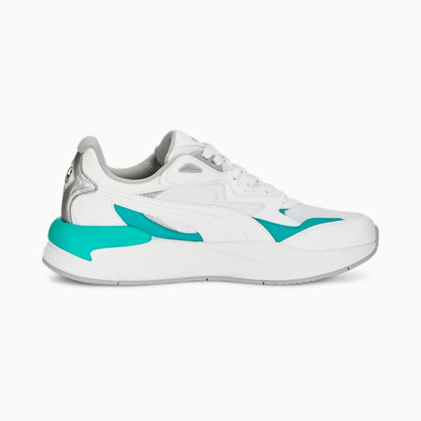 Mercedes AMG Petronas F1 X-Ray Speed Unisex Sneakers, PUMA White-Spectra Green-PUMA Silver, extralarge-IND