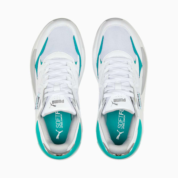 Mercedes AMG Petronas F1 X-Ray Speed Motorsport Sneakers, PUMA White-Spectra Green-PUMA Silver, extralarge-IND