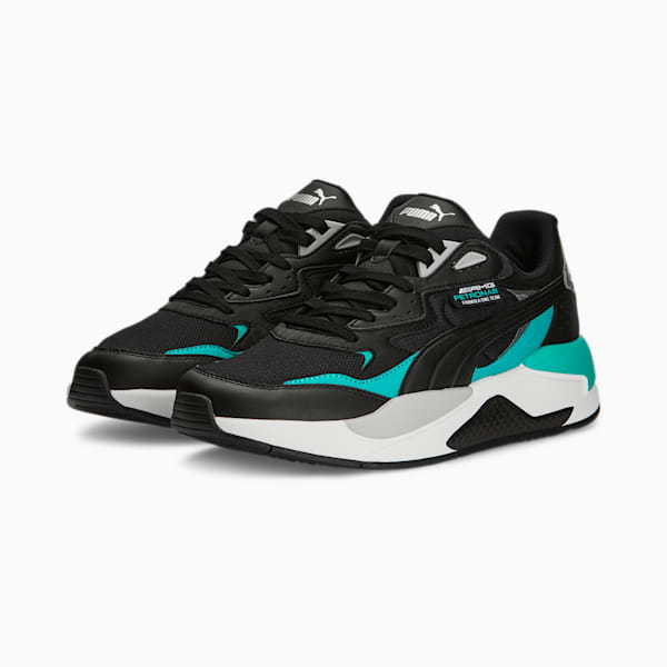 Mercedes AMG Petronas F1 X-Ray Speed Motorsport Sneakers, PUMA Black-Spectra Green-PUMA Silver, extralarge-IND