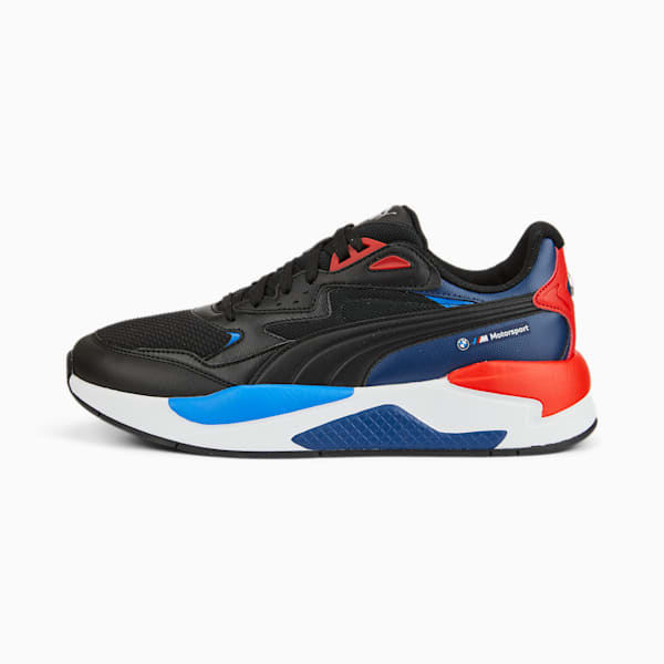 Tenis de automovilismo BMW M Motorsport X-Ray Speed, PUMA Black-Strong Blue-Fiery Red, extralarge