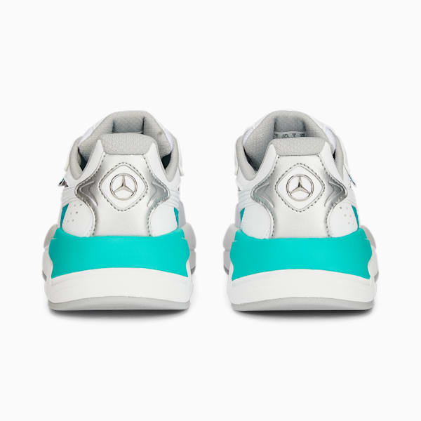 Tenis de automovilismo juveniles Mercedes F1 X-Ray Speed, PUMA White-Spectra Green-PUMA Silver, extralarge