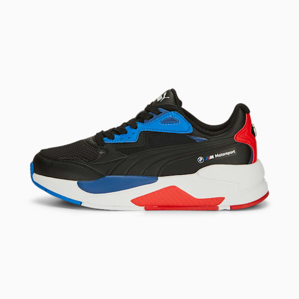 Tenis de automovilismo juveniles BMW M Motorsport X-Ray Speed, PUMA Black-Pro Blue-Pop Red, extralarge