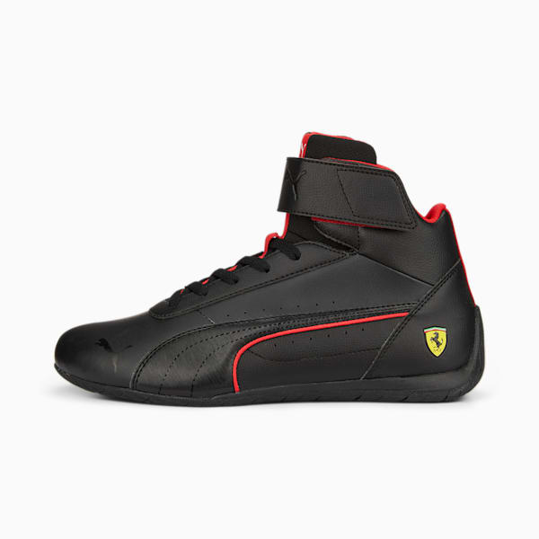 Scuderia Ferrari Neo Cat Mid Top Motorsport Shoes, Puma Black-Puma Black