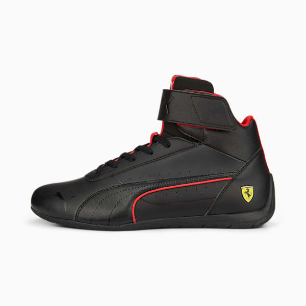 Scuderia Ferrari Neo Cat Mid Top Motorsport Shoes, Puma Black-Puma Black, extralarge-IND